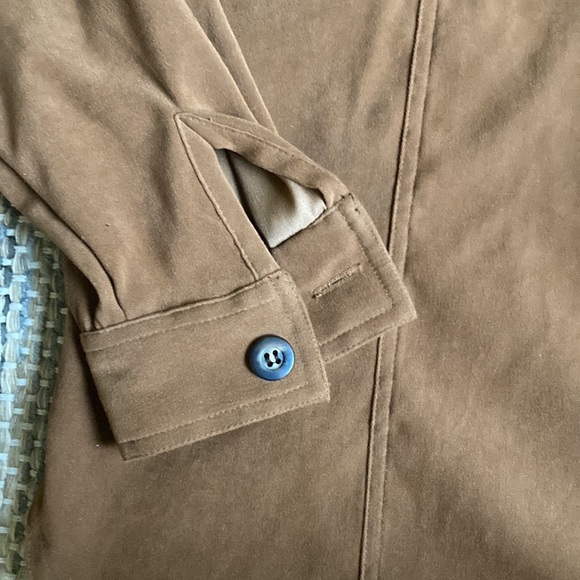 Vintage Faux Suede Button Down Shirt/Jacket Medium - Picture 3 of 5